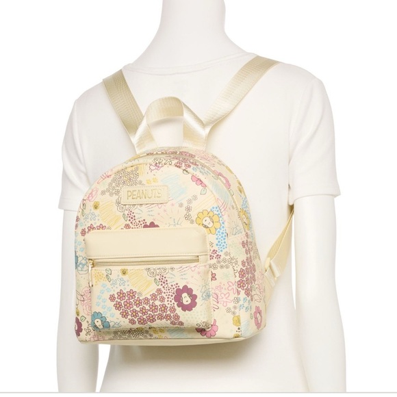 Peanuts Snoopy Cottage Floral Spring All Over PrintMini Backpack NWT By Bioworld - Picture 1 of 9